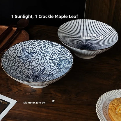 Hand-Painted Japanese Style Soup Bowl with Lid