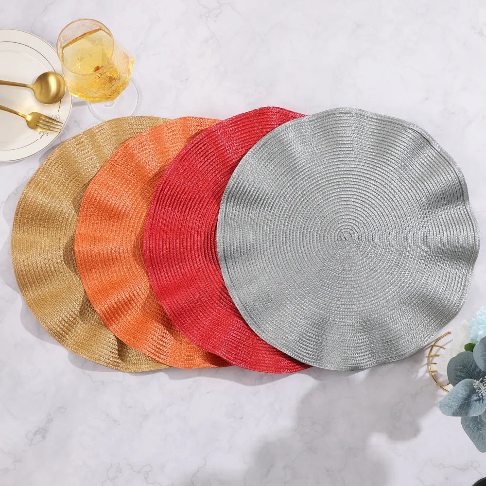 Round Woven Heat-Resistant Dining Placemats 6PCS