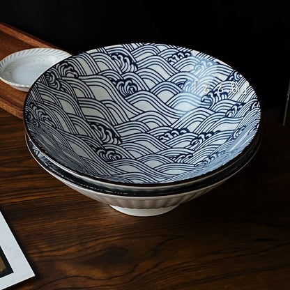 Hand-Painted Japanese Style Soup Bowl with Lid