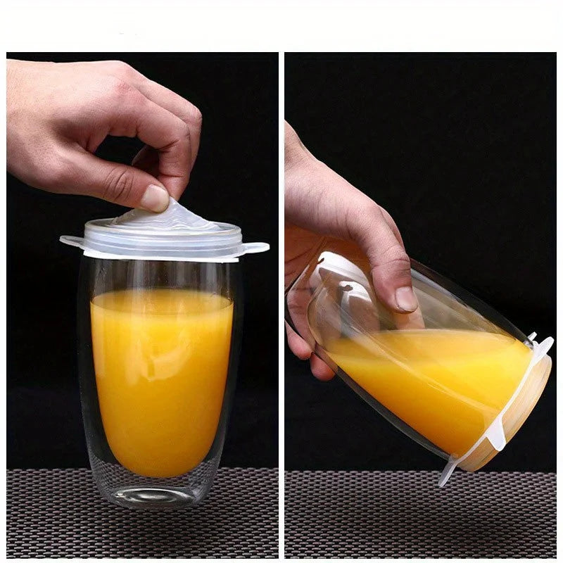 Reusable Silicone Elastic Food Covers for Bowls, Pans & Pots