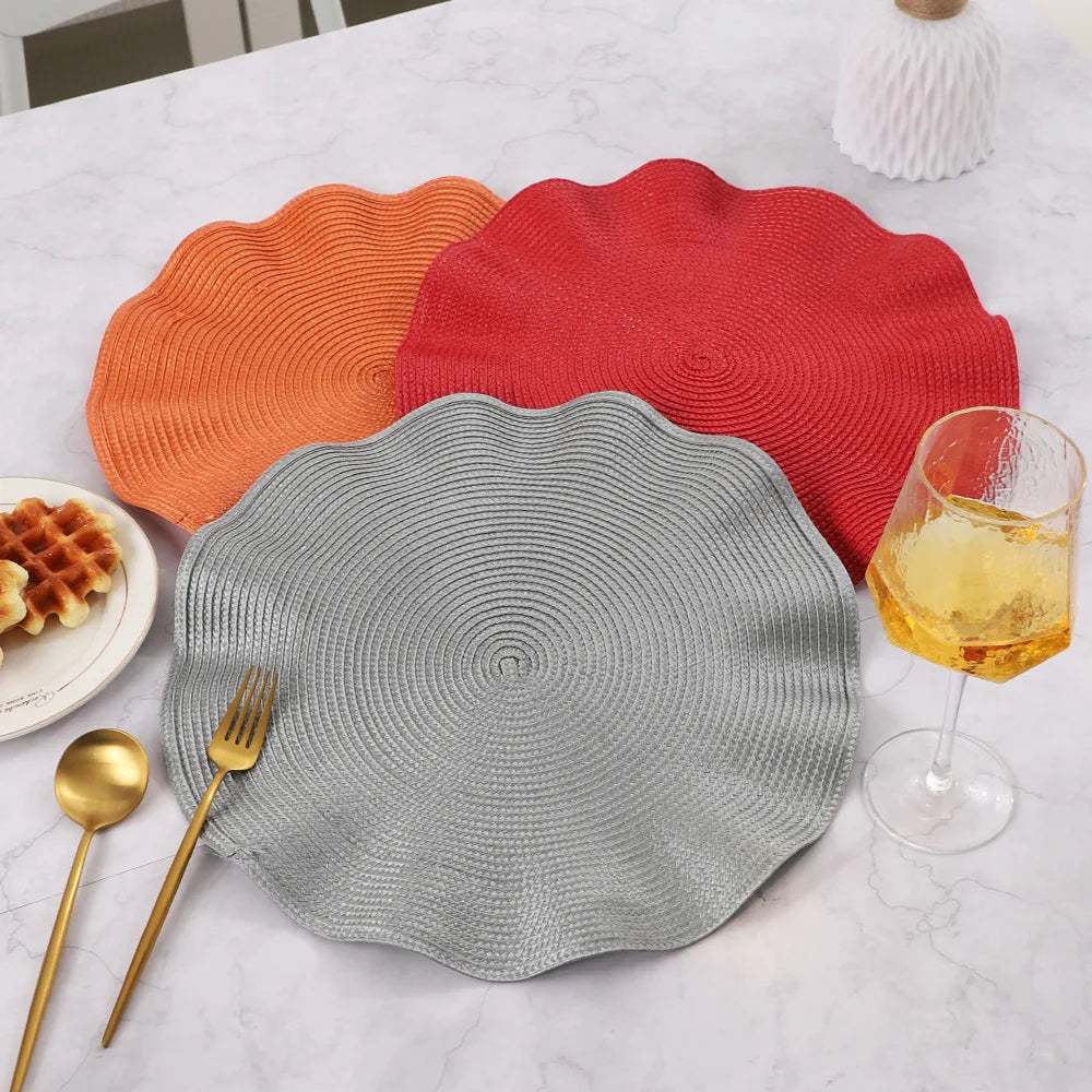 Round Woven Heat-Resistant Dining Placemats 6PCS