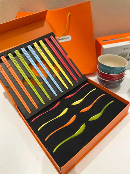 Rainbow Ceramic Chopsticks Dining Set