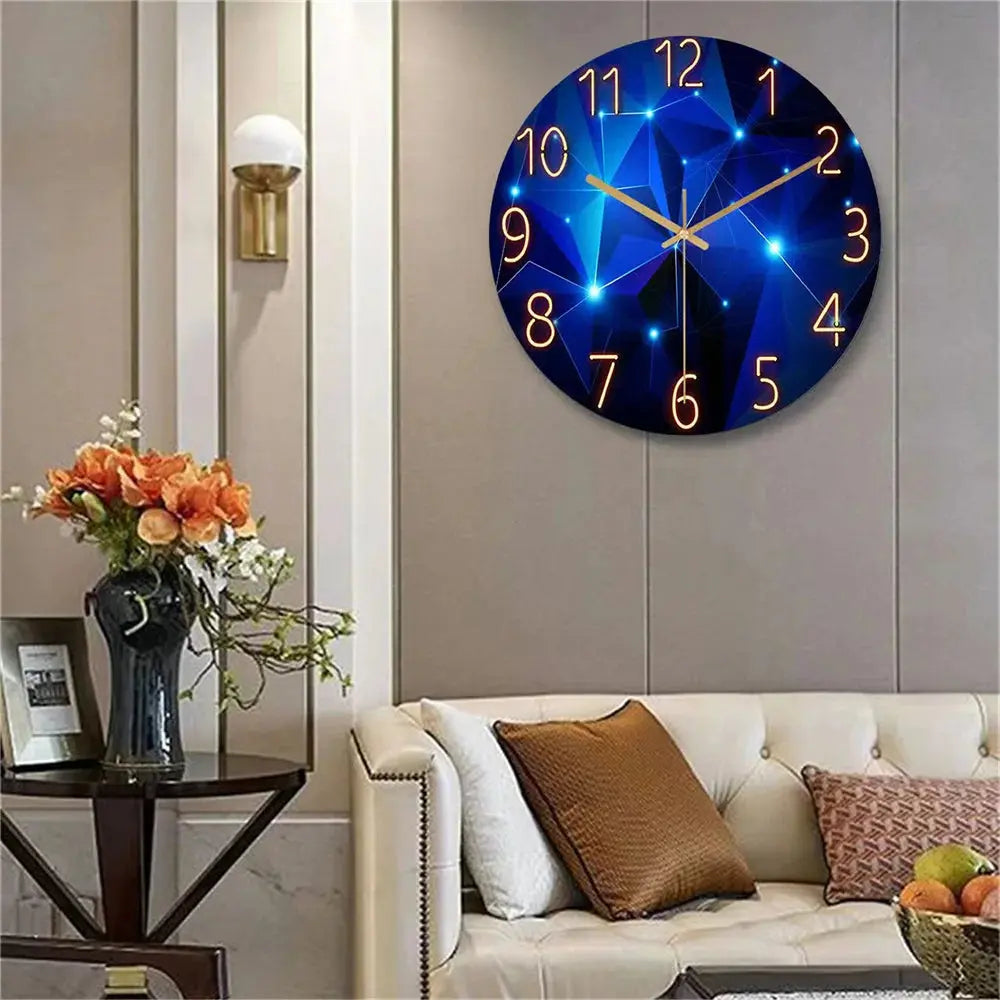 12-Inch Geometric Wall Clock with Silent Quartz Movement