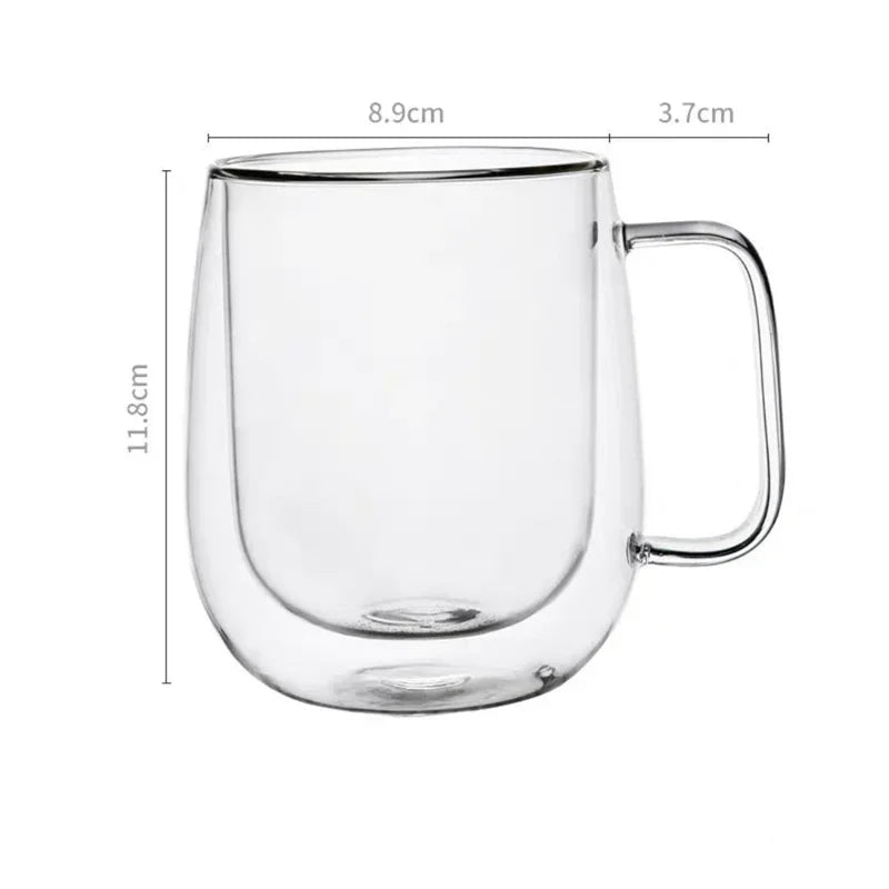 Double Wall Borosilicate Glass Coffee Mug