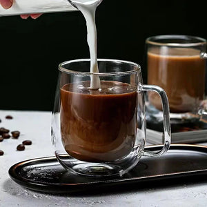Double Wall Borosilicate Glass Coffee Mug