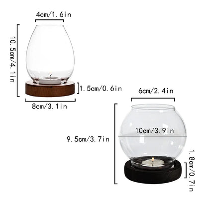 Transparent Round Retro Glass Tealight Candle Holder