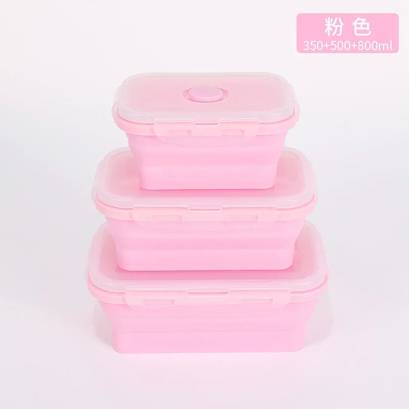 4PCS Collapsible Silicone Food Storage Containers with Lids
