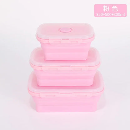 4PCS Collapsible Silicone Food Storage Containers with Lids