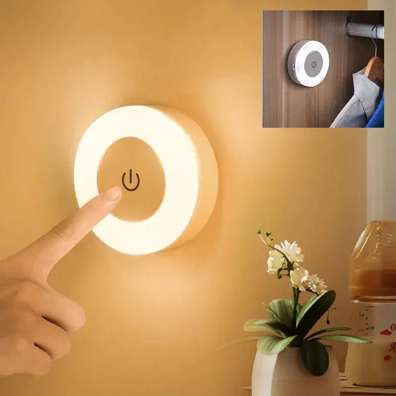 LED Portable USB Rechargeable Night Light – Round Design