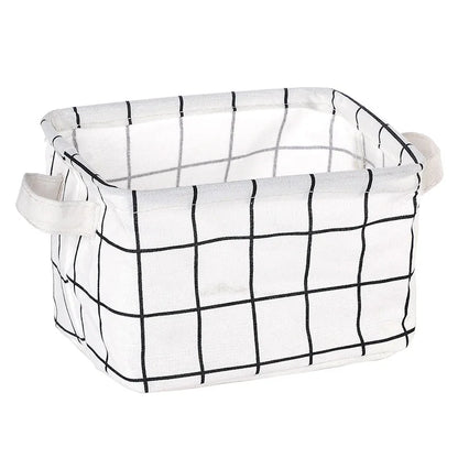 Small Foldable Canvas Storage Basket with Handle