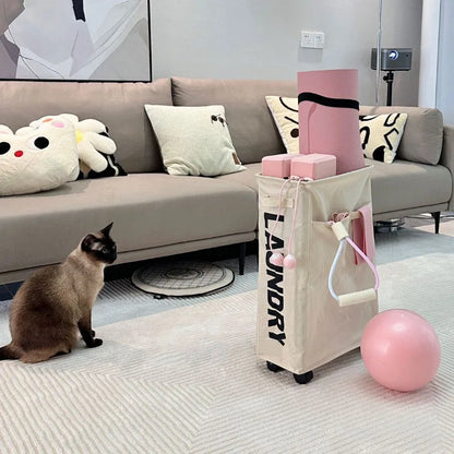 Foldable Laundry Storage Basket with Wheels