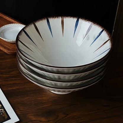 Hand-Painted Japanese Style Soup Bowl with Lid