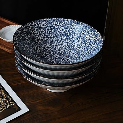 Hand-Painted Japanese Style Soup Bowl with Lid