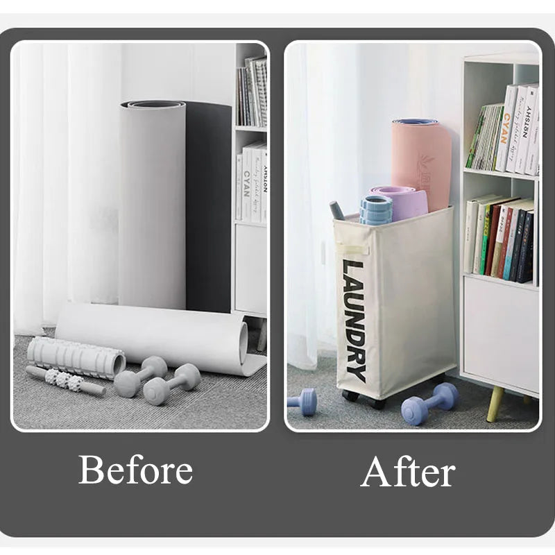 Foldable Laundry Storage Basket with Wheels