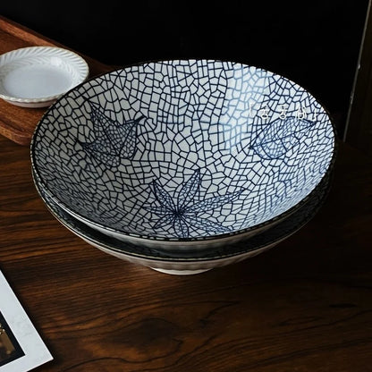Hand-Painted Japanese Style Soup Bowl with Lid