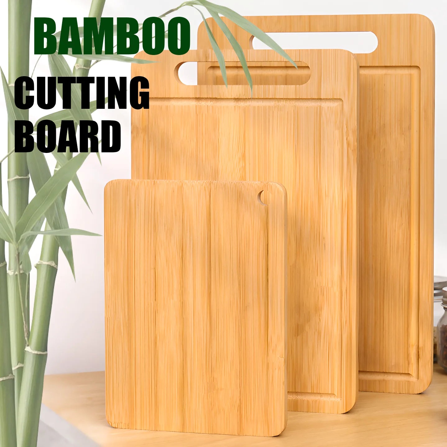 Bamboo Wooden Cutting Board for Meat, Fruit & Vegetables