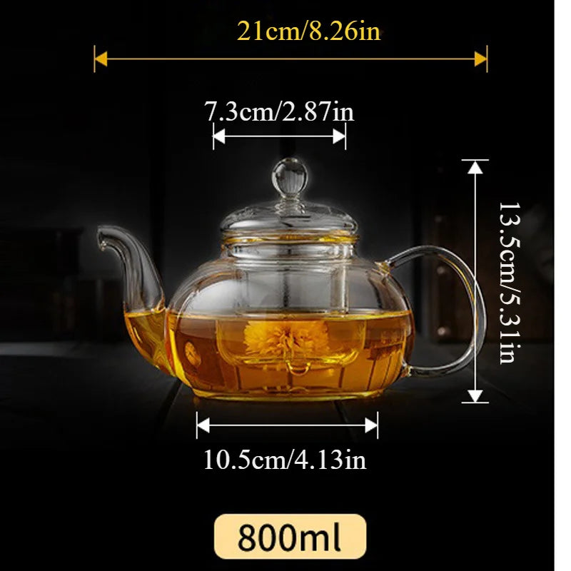 Heat-Resistant Glass Teapot with Infuser