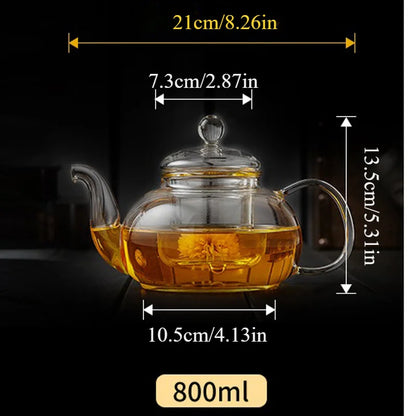Heat-Resistant Glass Teapot with Infuser