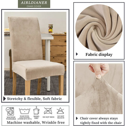 Soft Velvet Stretch Chair Cover – Solid Color