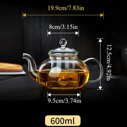 Heat-Resistant Glass Teapot with Infuser