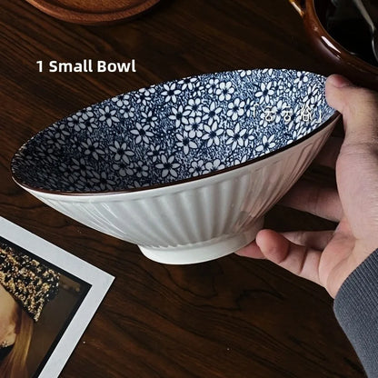 Hand-Painted Japanese Style Soup Bowl with Lid