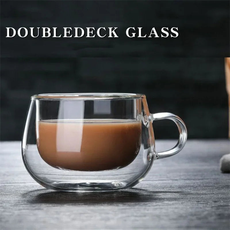 Double Wall Borosilicate Glass Coffee Mug