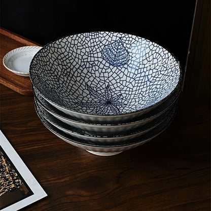 Hand-Painted Japanese Style Soup Bowl with Lid