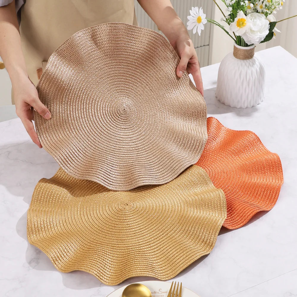 Round Woven Heat-Resistant Dining Placemats 6PCS