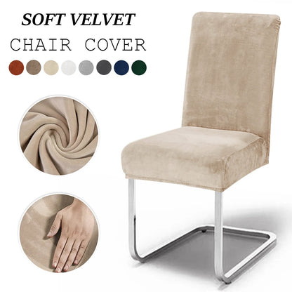 Soft Velvet Stretch Chair Cover – Solid Color