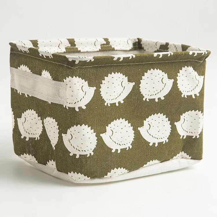 Small Foldable Canvas Storage Basket with Handle