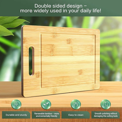 Bamboo Wooden Cutting Board for Meat, Fruit & Vegetables