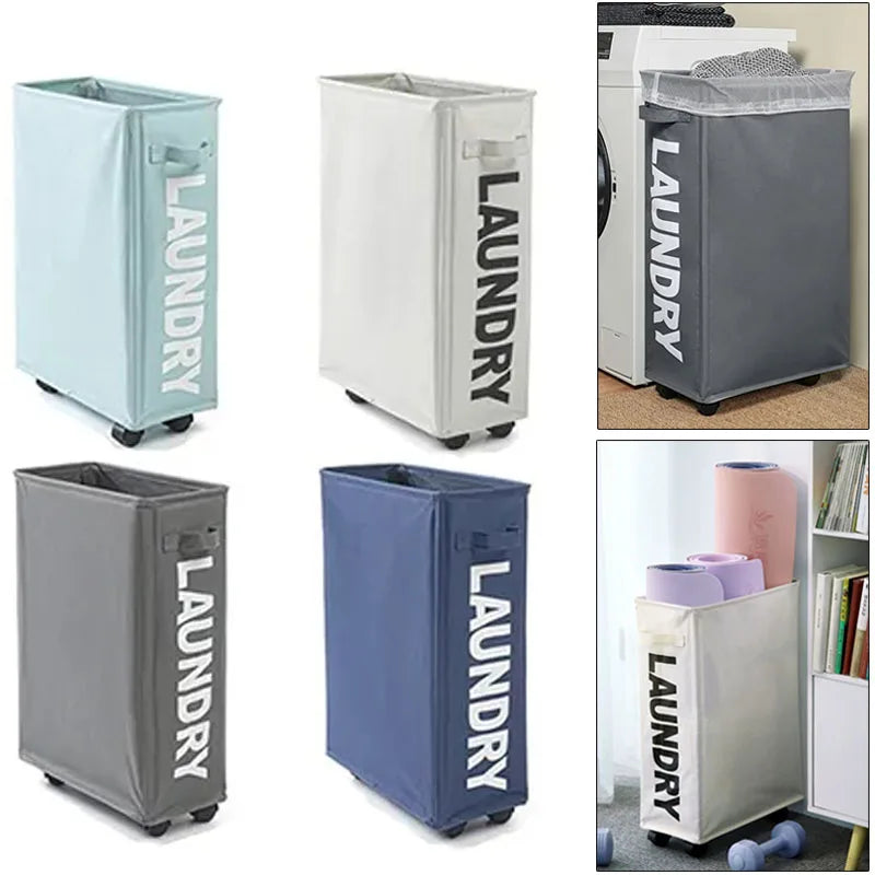 Foldable Laundry Storage Basket with Wheels