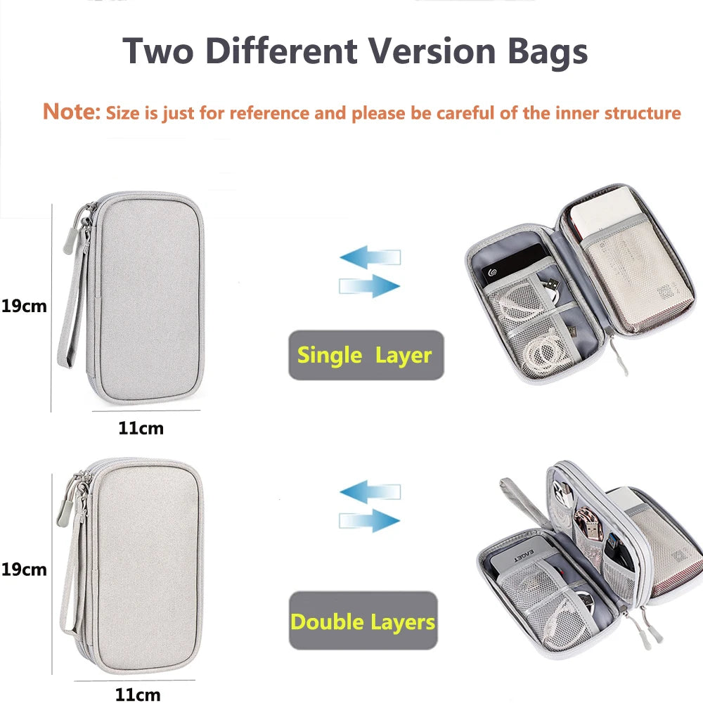 Waterproof Portable Cable & Charger Storage Bag