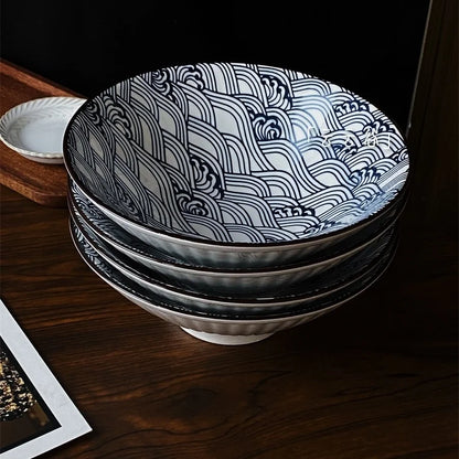 Hand-Painted Japanese Style Soup Bowl with Lid