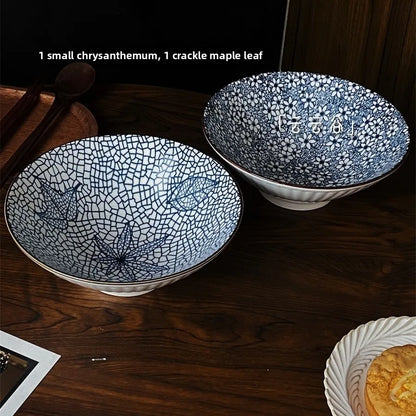 Hand-Painted Japanese Style Soup Bowl with Lid