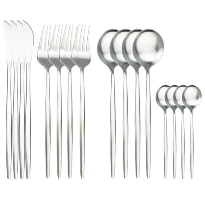 Gold Matte 16-Piece Stainless Steel Cutlery Set
