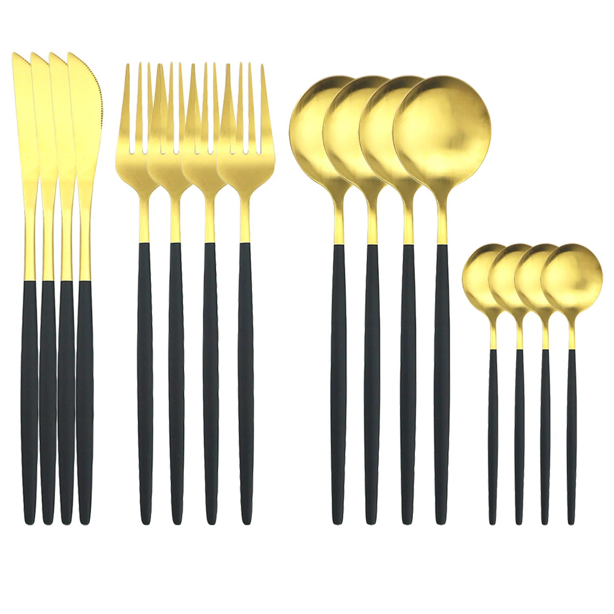 Gold Matte 16-Piece Stainless Steel Cutlery Set
