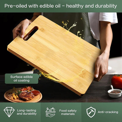 Bamboo Wooden Cutting Board for Meat, Fruit & Vegetables