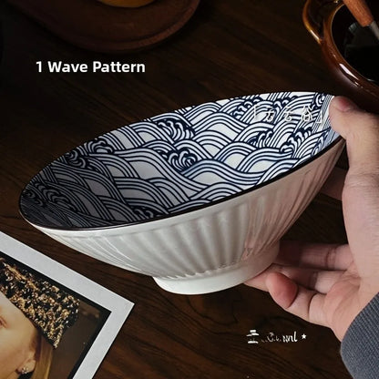 Hand-Painted Japanese Style Soup Bowl with Lid