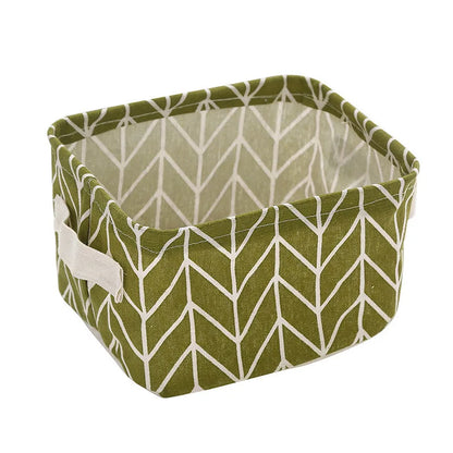 Small Foldable Canvas Storage Basket with Handle