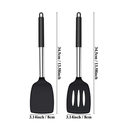 Heat-Resistant Silicone Spatula Set 2PCS