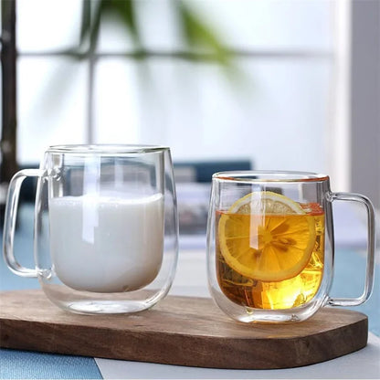 Double Wall Borosilicate Glass Coffee Mug