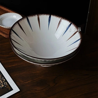 Hand-Painted Japanese Style Soup Bowl with Lid