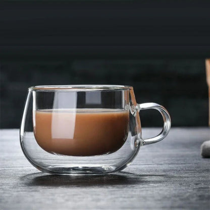 Double Wall Borosilicate Glass Coffee Mug