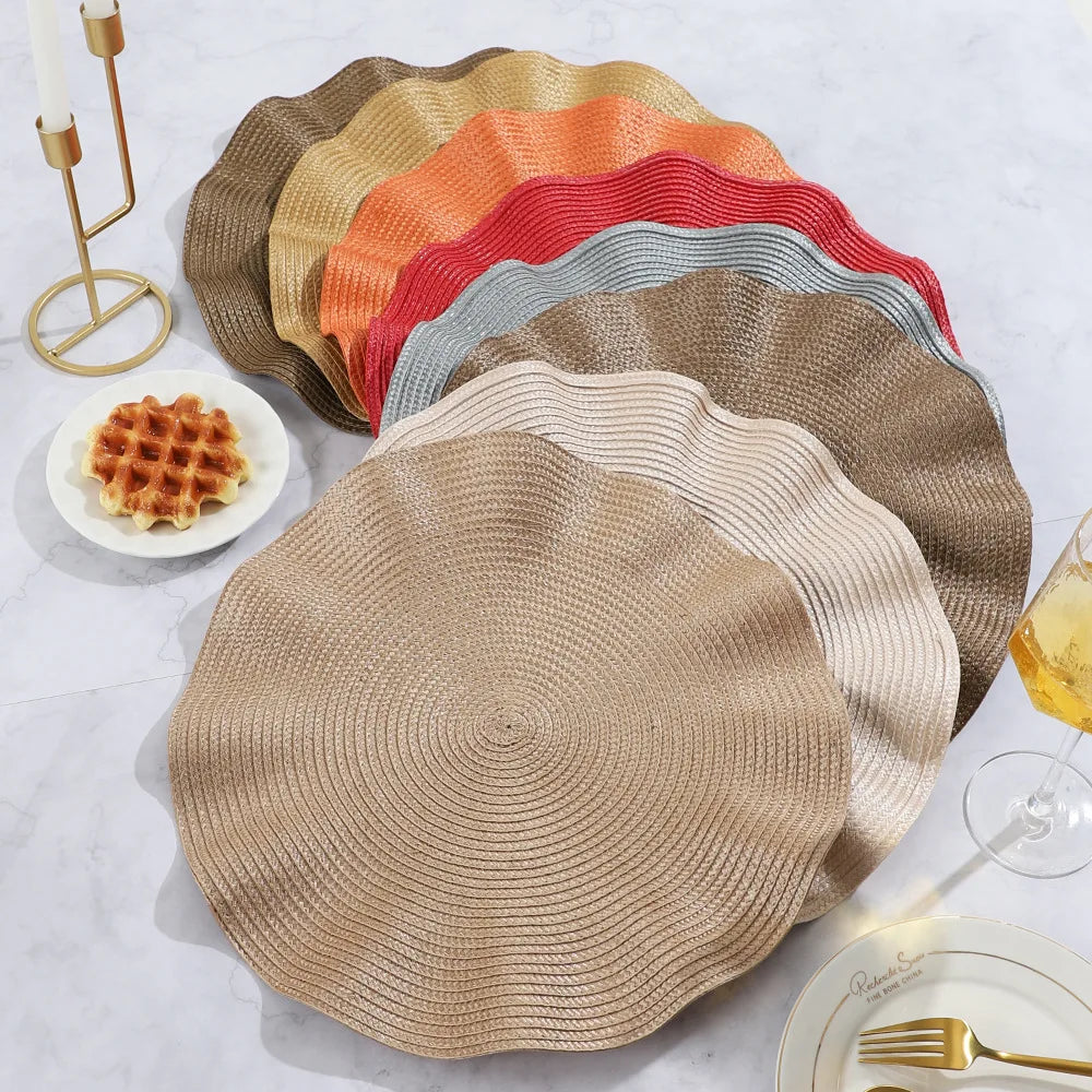 Round Woven Heat-Resistant Dining Placemats 6PCS