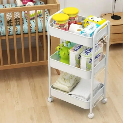 Mobile Bookshelf & Kitchen Storage Trolley with Wheels