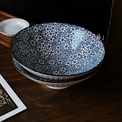 Hand-Painted Japanese Style Soup Bowl with Lid