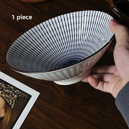 Hand-Painted Japanese Style Soup Bowl with Lid