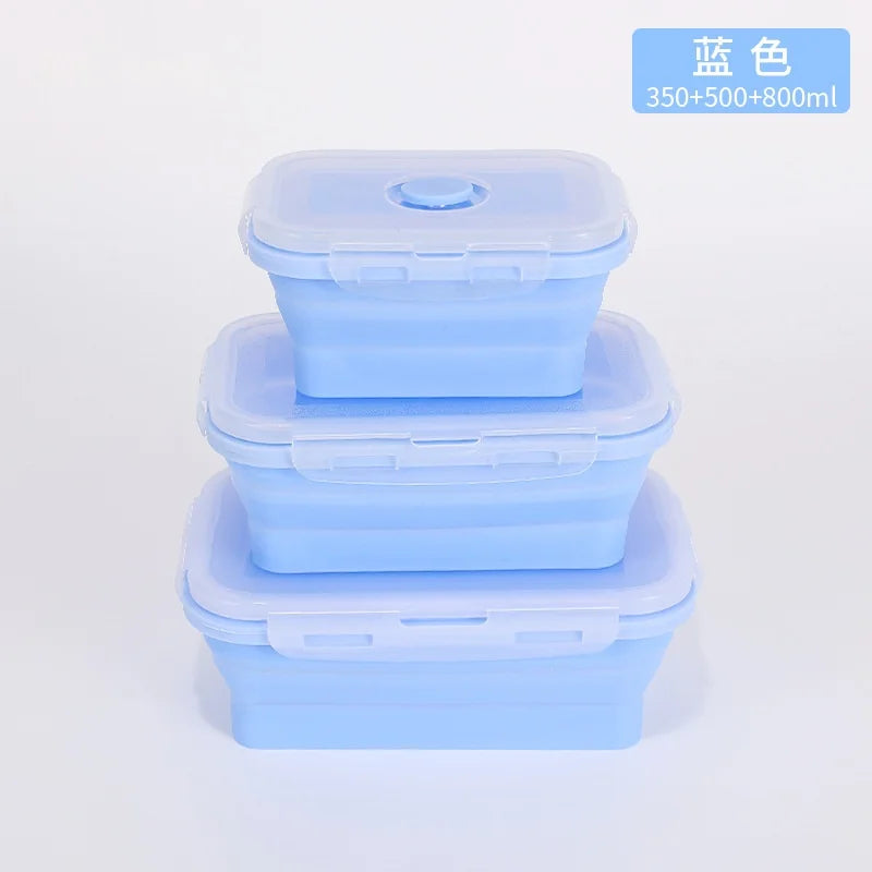 4PCS Collapsible Silicone Food Storage Containers with Lids