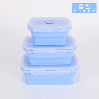 4PCS Collapsible Silicone Food Storage Containers with Lids